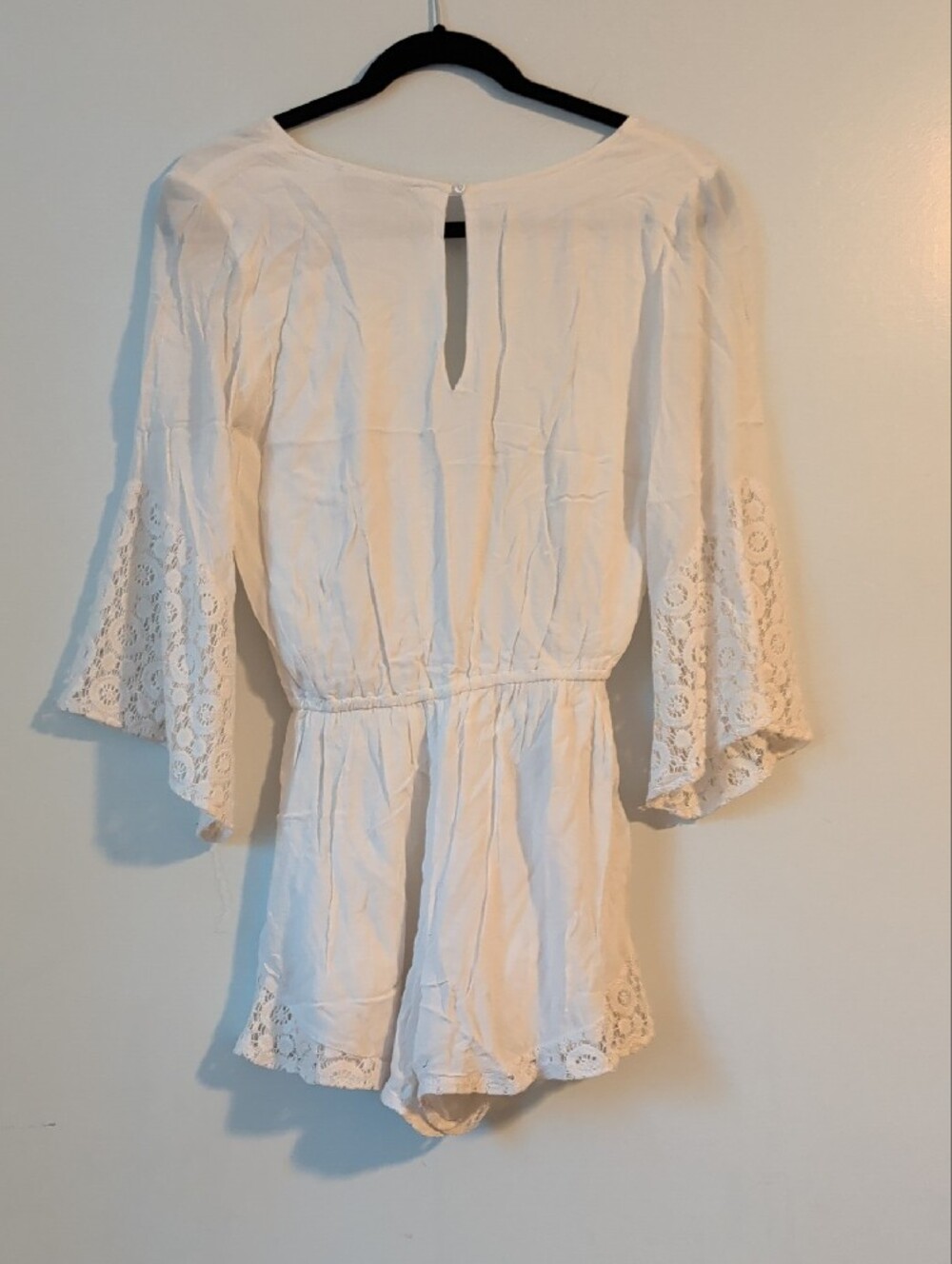 Abercrombie & Fitch White Lace-Trim Wrap Bodysuit - Picture 6 of 6